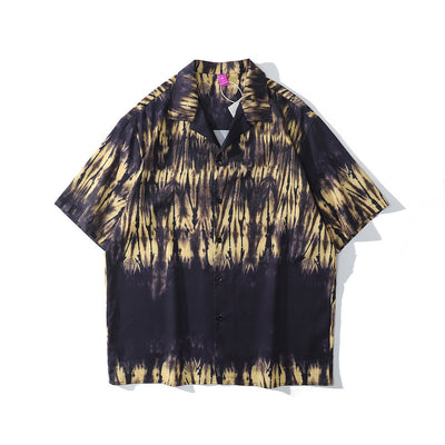 Camisa Hawaiana Hip Hop Flame Graffiti de Manga Corta - Image 7
