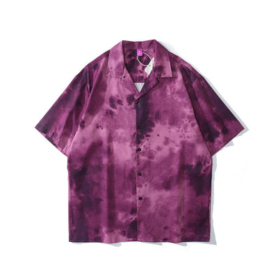 Camisa Hawaiana Hip Hop Flame Graffiti de Manga Corta - Image 11