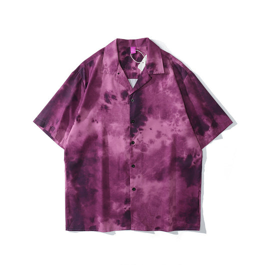 Camisa Hawaiana Hip Hop Flame Graffiti de Manga Corta - Image 11
