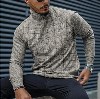 Camiseta Térmica Cuello Alto a Rayas para Hombre - Image 5