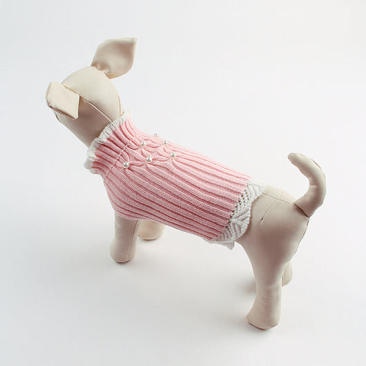 Suéter Tejido para Perro con Encaje de Strass - Image 9