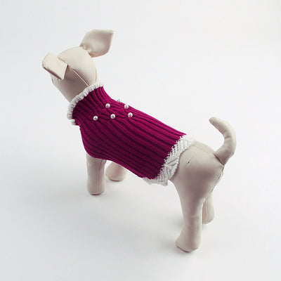 Suéter Tejido para Perro con Encaje de Strass