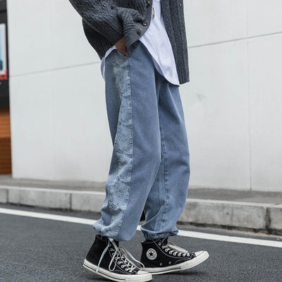 Jeans Cortos Holgados Japoneses de Pierna Recta para Hombre - Image 11