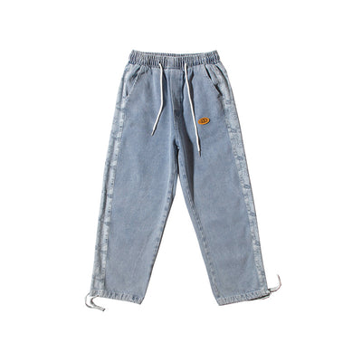 Jeans Cortos Holgados Japoneses de Pierna Recta para Hombre