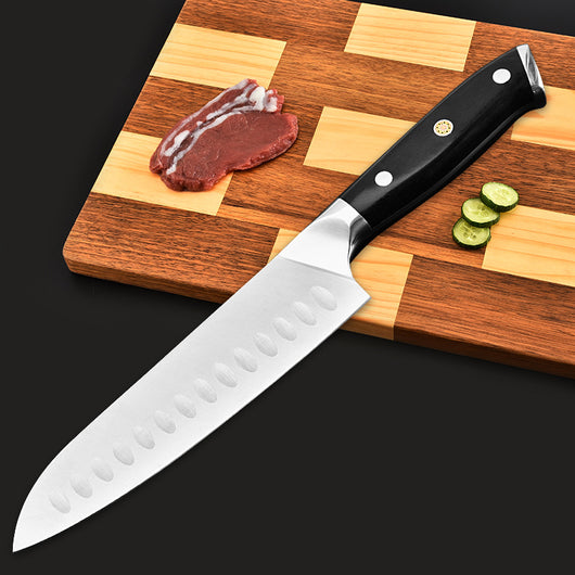 Cuchillo Santoku Chef de Acero Inoxidable Alemán 1.4116 de 7 Pulgadas - Image 10