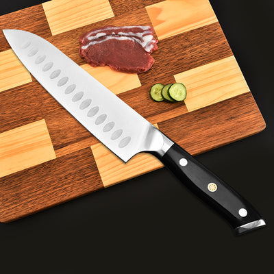 Cuchillo Santoku Chef de Acero Inoxidable Alemán 1.4116 de 7 Pulgadas - Image 3