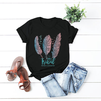 Playera Básica de Algodón con Pluma para Mujer - Image 9