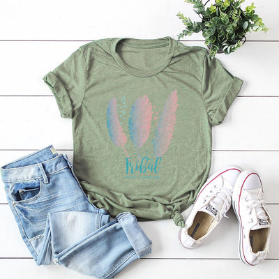 Playera Básica de Algodón con Pluma para Mujer - Image 3