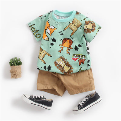 Conjunto Infantil Coreano: Playera y Shorts con Estampado Divertido - Image 12