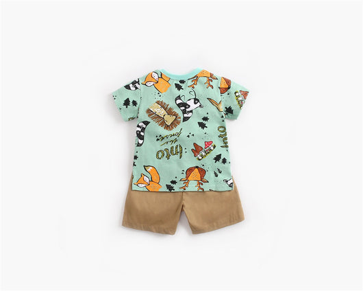 Conjunto Infantil Coreano: Playera y Shorts con Estampado Divertido - Image 2