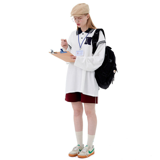 Polo Unisex de Manga Larga Estilo Universitario - Diseño Rejuvenecedor para Parejas - Image 10