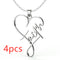 European And American Necklace Heart Of Faith Pendant Plateado 4PCS