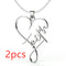 European And American Necklace Heart Of Faith Pendant Plateado 2PCS