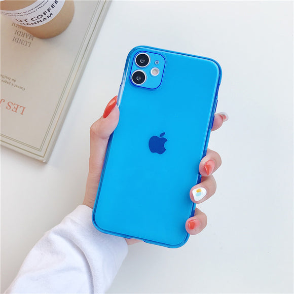 Funda Fluorescente para iPhone XS Max Transparente de Protección Total