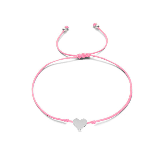 Pulsera Tejida a Mano Corazón Melocotón Oro Plata - Símbolo de Amor - Image 14