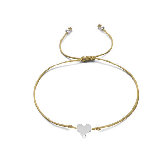 Pulsera Tejida a Mano Corazón Melocotón Oro Plata - Símbolo de Amor - Image 3