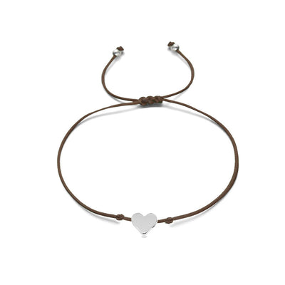 Pulsera Tejida a Mano Corazón Melocotón Oro Plata - Símbolo de Amor - Image 5
