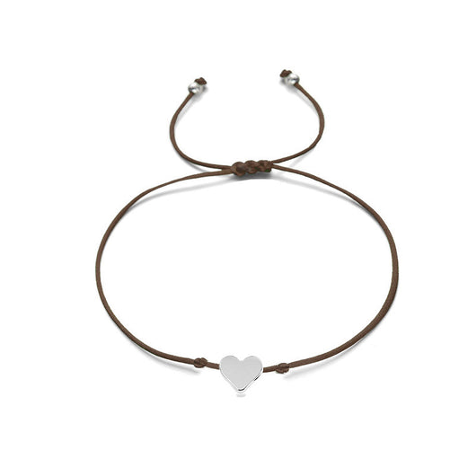 Pulsera Tejida a Mano Corazón Melocotón Oro Plata - Símbolo de Amor - Image 5