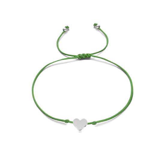 Pulsera Tejida a Mano Corazón Melocotón Oro Plata - Símbolo de Amor - Image 6