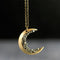 Pin Broken Crystal Dorado Crescent Necklace Retro Glamour Woman Long Necklace Ancient Dorado