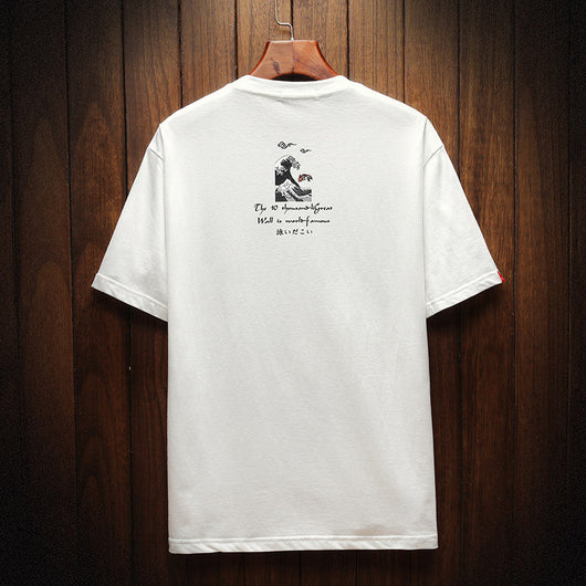 Playera Holgada Estampada Cuello Redondo Manga Corta para Hombre - Image 6
