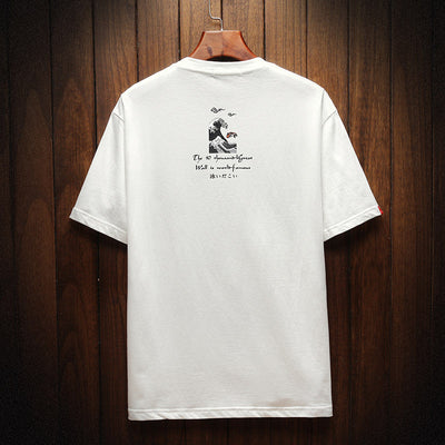 Playera Holgada Estampada Cuello Redondo Manga Corta para Hombre - Image 4