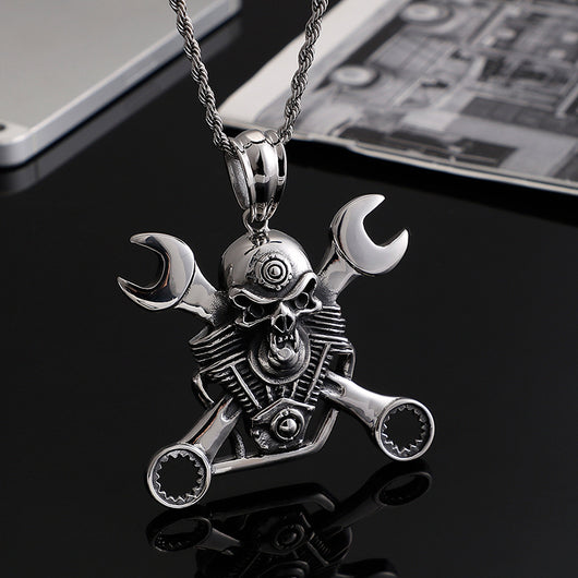 Colgante Calavera Acero Titanio para Hombre - Estilo Punk Personalizado - Image 8