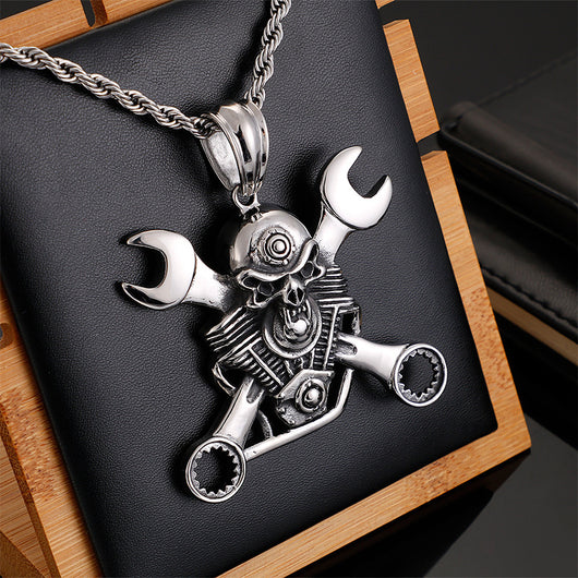 Colgante Calavera Acero Titanio para Hombre - Estilo Punk Personalizado - Image 10