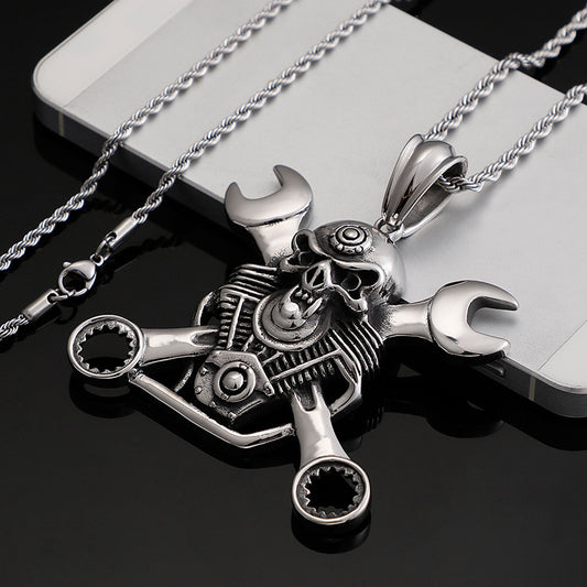 Colgante Calavera Acero Titanio para Hombre - Estilo Punk Personalizado