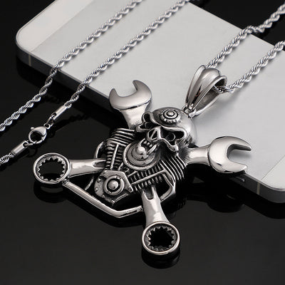 Colgante Calavera Acero Titanio para Hombre - Estilo Punk Personalizado