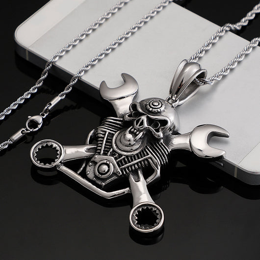 Colgante Calavera Acero Titanio para Hombre - Estilo Punk Personalizado