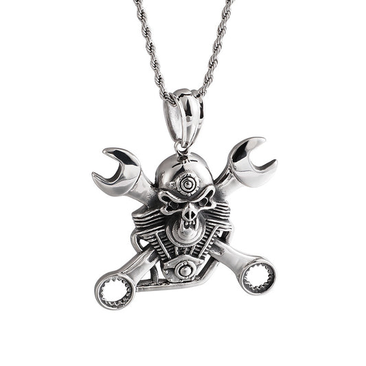 Colgante Calavera Acero Titanio para Hombre - Estilo Punk Personalizado - Image 2
