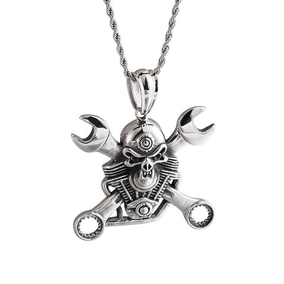 Colgante Calavera Acero Titanio para Hombre - Estilo Punk Personalizado - Image 2