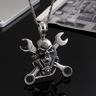 Colgante Calavera Acero Titanio para Hombre - Estilo Punk Personalizado - Image 4
