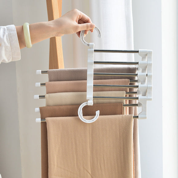 Perchero Telescópico Plegable Multifuncional para Pantalones