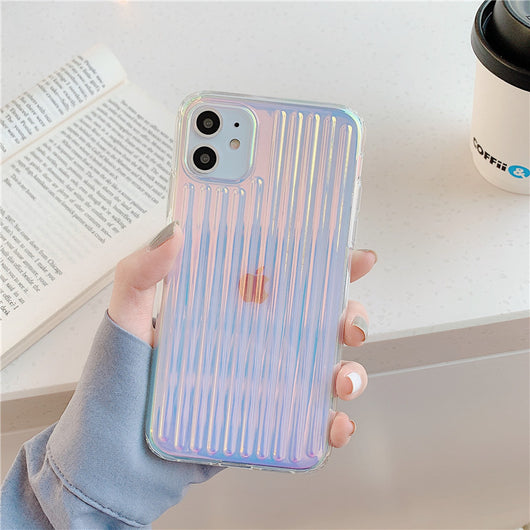 Funda Degradado Láser Multicolor para iPhone - Protección Transparente y Estilo - Image 9