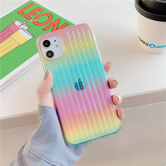 Funda Degradado Láser Multicolor para iPhone - Protección Transparente y Estilo - Image 6