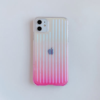 Funda Degradado Láser Multicolor para iPhone - Protección Transparente y Estilo