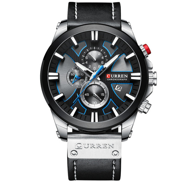 Reloj de Cuarzo Multifunción con Calendario de Seis Agujas para Hombre