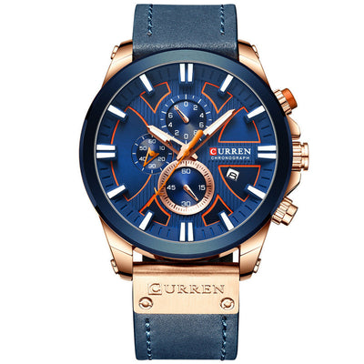 Reloj de Cuarzo Multifunción con Calendario de Seis Agujas para Hombre - Image 3