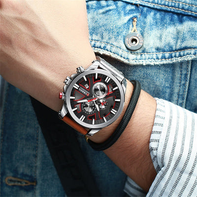 Reloj de Cuarzo Multifunción con Calendario de Seis Agujas para Hombre - Image 8