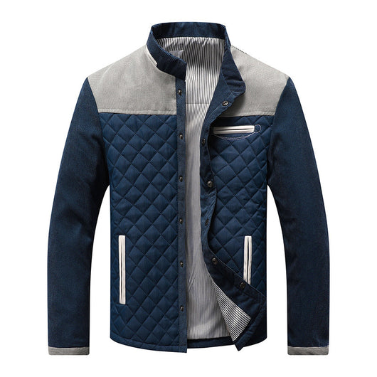 Chaqueta Casual Slim Fit para Hombre - Diseño Patchwork Primavera Otoño - Image 9