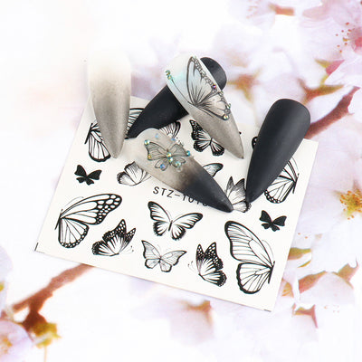Stickers de Uñas Mariposa Acuarela Retro con Efecto Watermark - Image 10