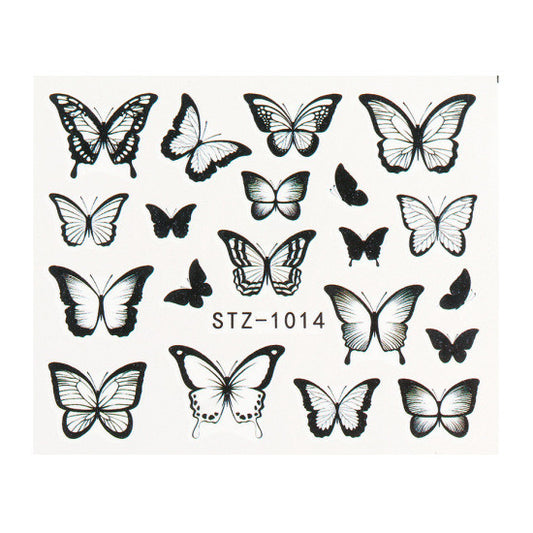 Stickers de Uñas Mariposa Acuarela Retro con Efecto Watermark - Image 2