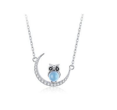 Collar Búho Luna de Cristal Azul - Image 9