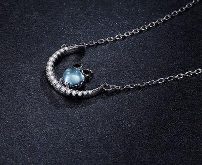 Collar Búho Luna de Cristal Azul - Image 16