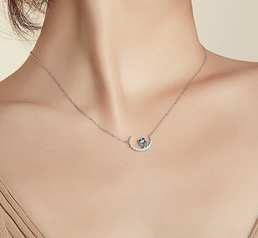 Collar Búho Luna de Cristal Azul - Image 17
