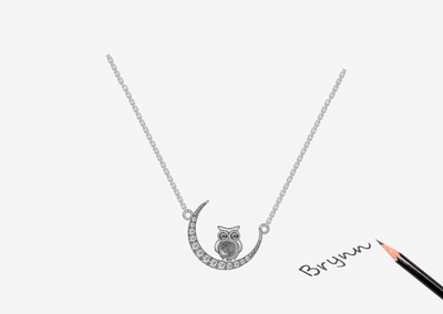 Collar Búho Luna de Cristal Azul - Image 5