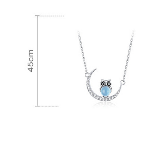 Collar Búho Luna de Cristal Azul - Image 7