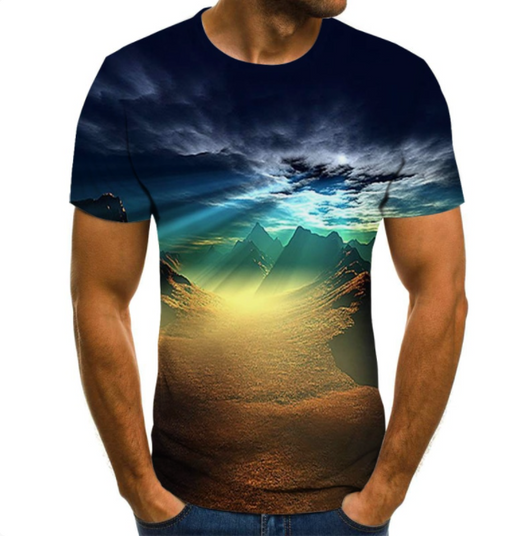 Camiseta Hombre Estrellas Galaxia Impresión 3D
